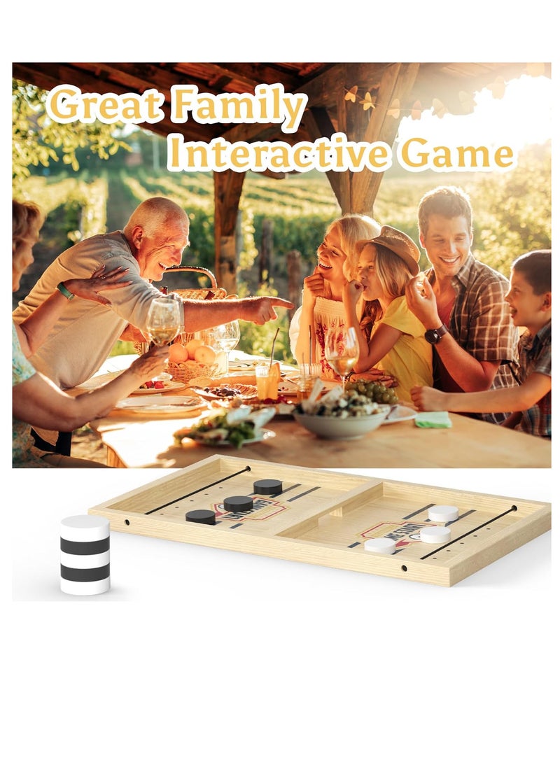 Nutty - 60 * 30 cm Exciting Fast Sling Puck Game large from MUMS PLANET,Crash Bash Board Game,Table Top Hockey Game,Football Slingshot Game,Wooden Hockey Game,Rapid Sling Table Battle Speed String... - Image 1