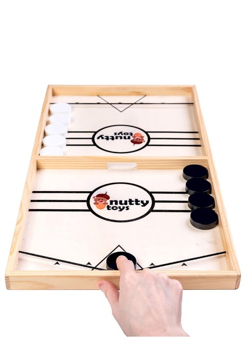 60 * 30 cm Exciting Fast Sling Puck Game large from MUMS PLANET,Crash Bash Board Game,Table Top Hockey Game,Football Slingshot Game,Wooden Hockey Game,Rapid Sling Table Battle Speed String...