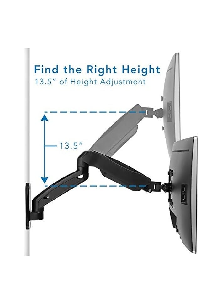 PROMASS Computer Monitor Wall Mount Arm, Height Adjustable Articulating with Gas Spring Arm, for 17-32 inch LCD, LED Computer Monitors - Image 3