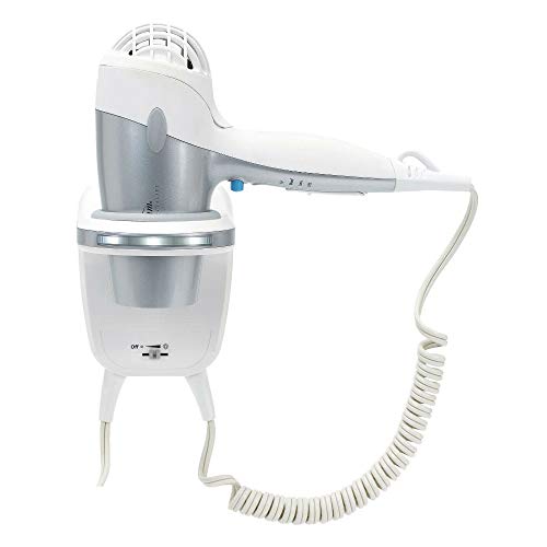 Sunbeam Dual Watt 3 Speed GreenSense Wall Mount Ionic Hair Dryer with Dimmable LED Night Light and Bracket, White and Silver - Image 5