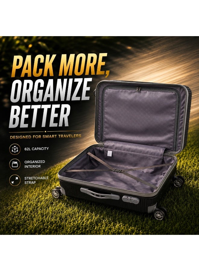 24-Inch Medium Trolley Suitcase with 360° Spinner Wheels – Travel Luggage for Business and Leisure - Image 4
