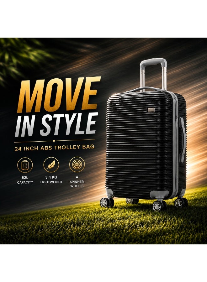 24-Inch Medium Trolley Suitcase with 360° Spinner Wheels – Travel Luggage for Business and Leisure - Image 1