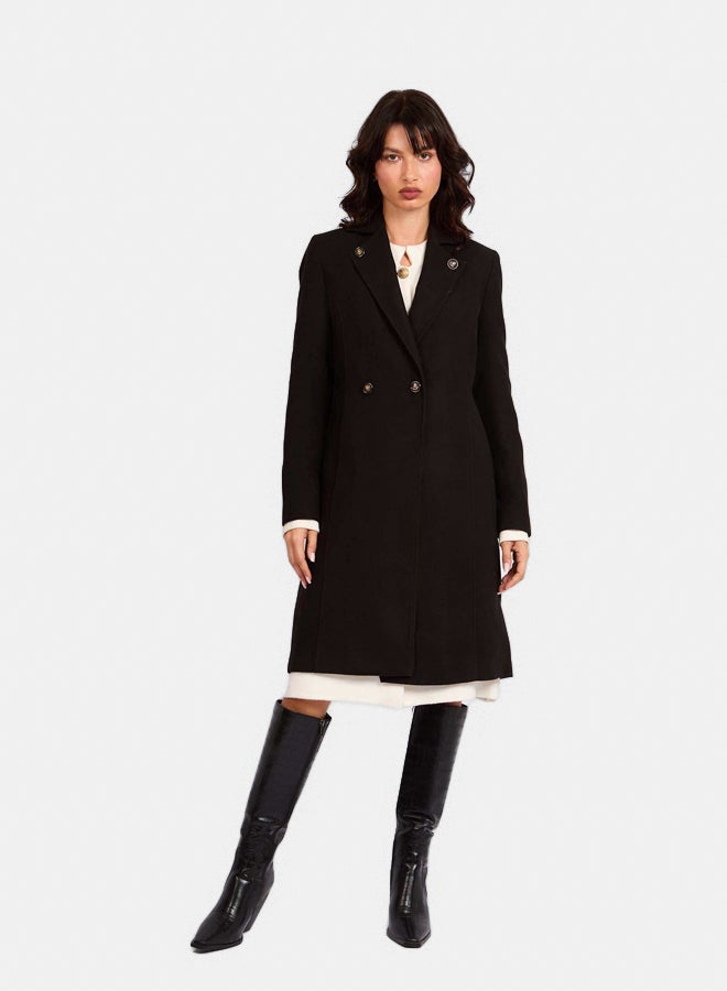 DALYDRESS Women Regular Fit Coat - Black 