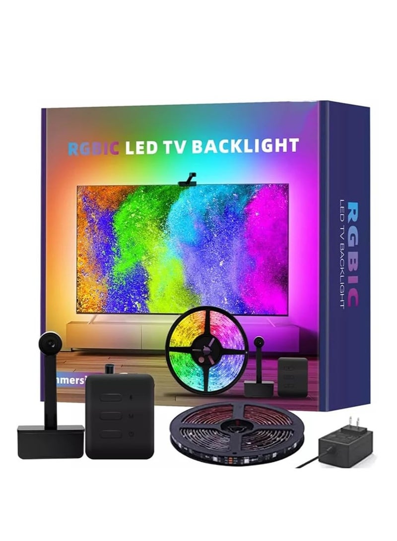 SYOSI LED Strip Light Music Sync, HDMI Sound and Light Screen Synchronized Computer Ambient Lighting Strip, Can DIY Modeling Light Strip Multi-color Mode, Suitable for 55-65 inch Monitor Ambient Lighting - Image 1