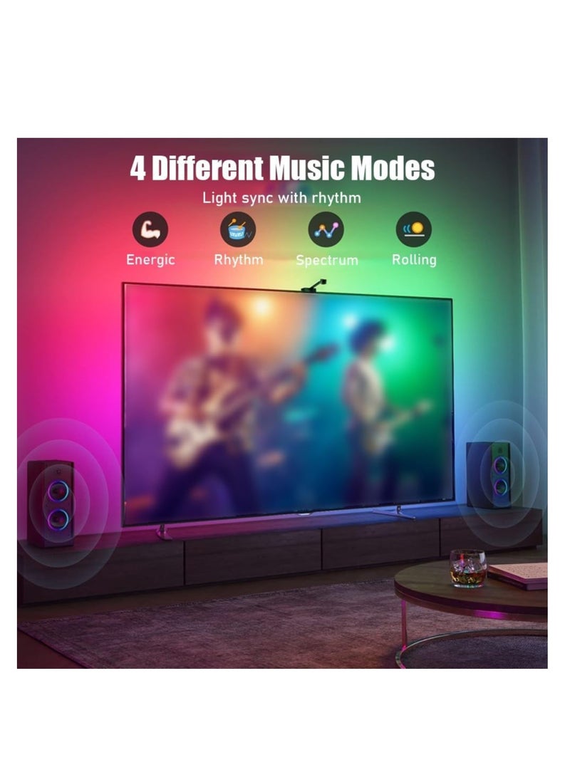 SYOSI LED Strip Light Music Sync, HDMI Sound and Light Screen Synchronized Computer Ambient Lighting Strip, Can DIY Modeling Light Strip Multi-color Mode, Suitable for 55-65 inch Monitor Ambient Lighting - Image 5