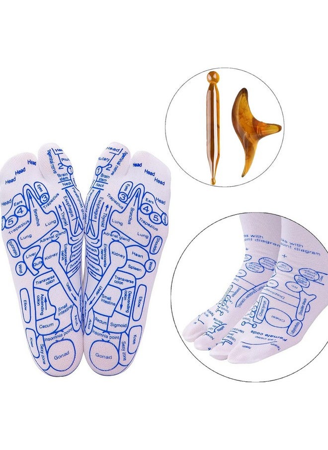 null - مجموعة جوارب العلاج الانعكاسي Serenity Steps، جوارب العلاج الانعكاسي بالضغط مع أداة تدليك، جوارب منفصلة بخمسة أصابع للقدم للنساء والرجال، أدوات تدليك نقاط الوخز بالإبر للمبتدئين (مجموعة ب للرجال) - Image 1