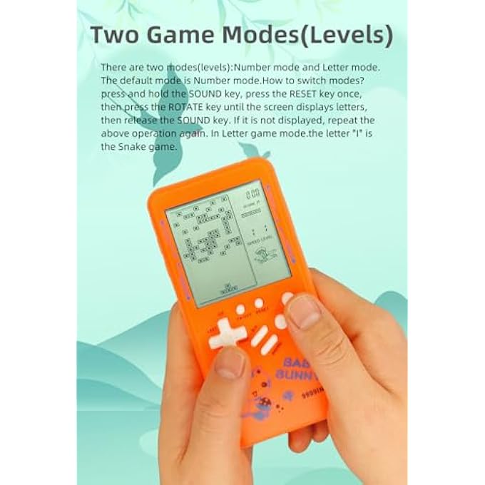 CUTE CARTOON PATTERN BRICK GAME CONSOLE MULTIBLOCK GAMES RUNNING/TANK POCKET GAME MACHINE RETRO ELECTRONIC GAME FOR KIDS PORTABLE TOYS (YELLOW) - Image 5