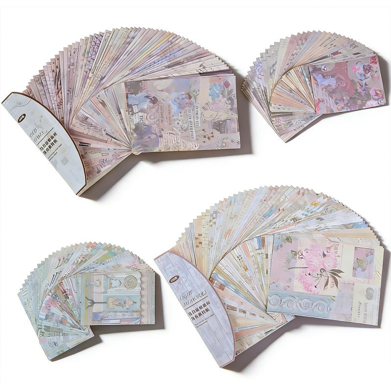 SIBLYMONA 200Pcs Vintage Decoupage Paper, Antique Looking Floral Rice Paper for Crafts, Scrapbooking Junk Journal Supplies for Furniture (SetA) - Image 1