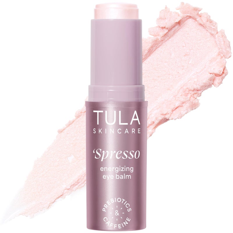 TULA Skin Care â€˜Spresso Energizing Eye Balm, Rose Glow - Energizing & Hydrating Caffeine Under Eye Treatment for Dark Circles, Portable and Perfect to Use On-the-go, 0.35 oz. - Image 1