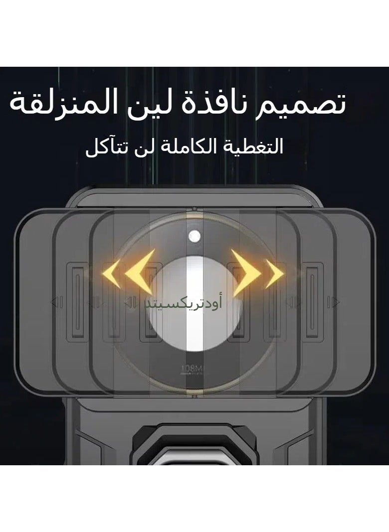 General - The case is compatible with Honor X9c Smart, 360° metal ring magnetic bracket housing, with camera lens slide window, TPU+PC armored shock-proof case - Image 1