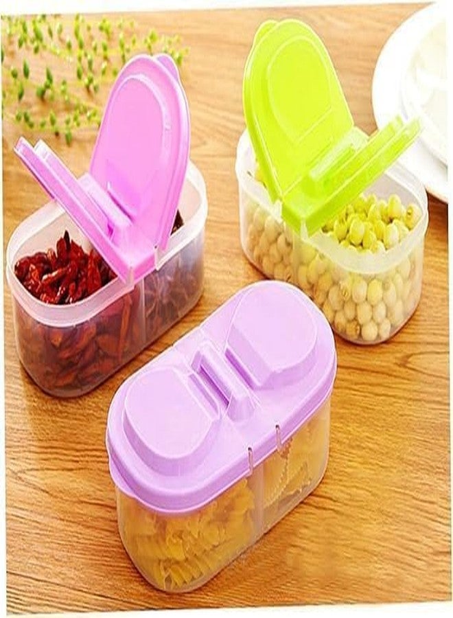 Tachobi Way Tiffin & Storage Box Double Grids Transparent Seal Box With Buckle Kitchen Refrigerator Storage Food Storage Box (Pack of 1) - Image 1