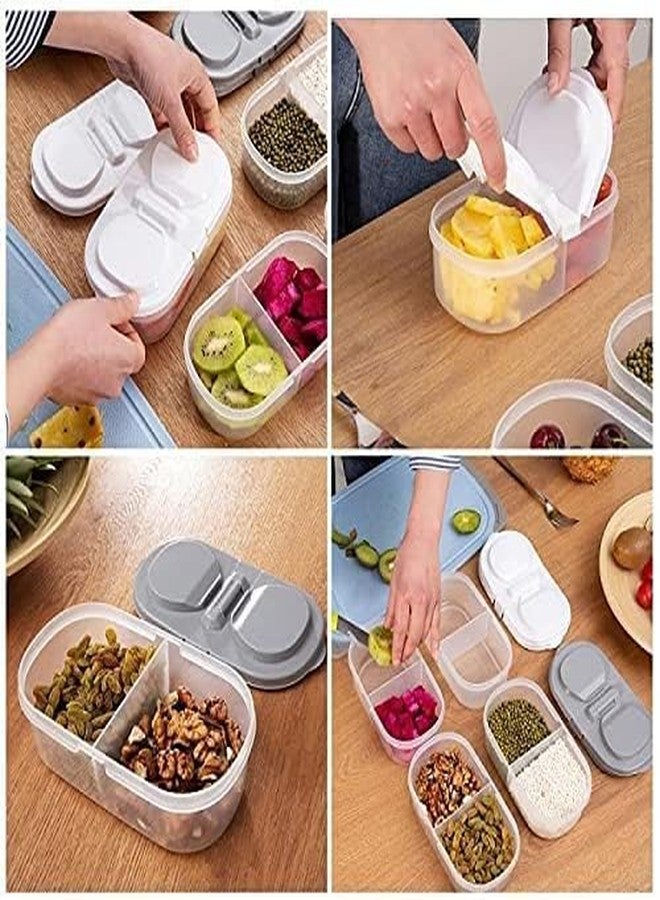 Tachobi Way Tiffin & Storage Box Double Grids Transparent Seal Box With Buckle Kitchen Refrigerator Storage Food Storage Box (Pack of 1) - Image 5