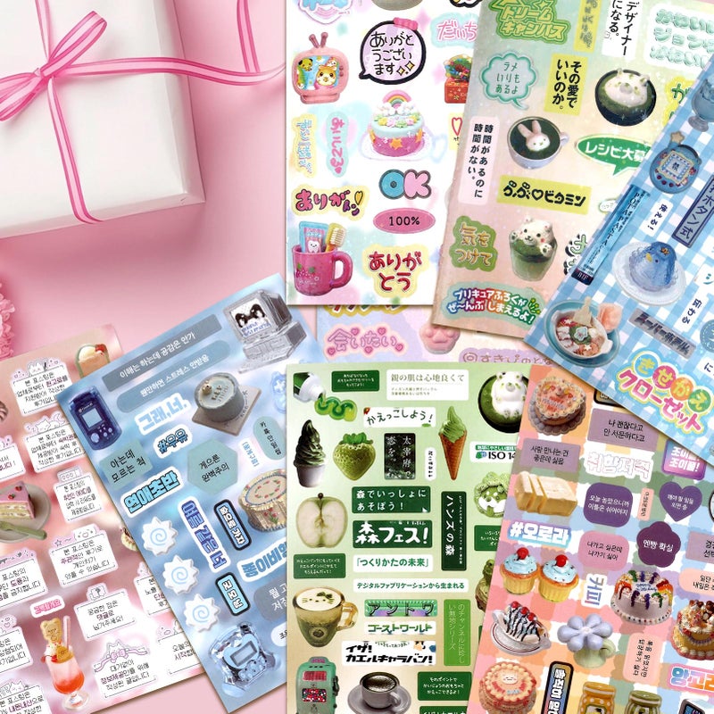 Tmtains 1300Pcs Cute Scrapbook Stickers Travel Y2k Japanese Sticker Book for Adult Kawaii Korean Stickers for Journaling Laser Aesthetic Sticker Glitter Toploader Decor for DIY Card Art Crafts 45 Page Time - Image 4