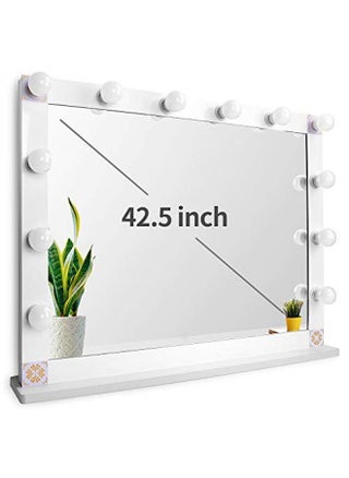 Nitin Hollywood Style Lighted Vanity Mirror, Tabletop Makeup Mirror with Dimmer Lights, Touch Control Large Cosmetic Mirror (White) - pzsku/Z06656ABFFD11034CB5B2Z/45/_/1661342054/625e05a4-23ed-43f2-a9c4-6add9f4d48d7