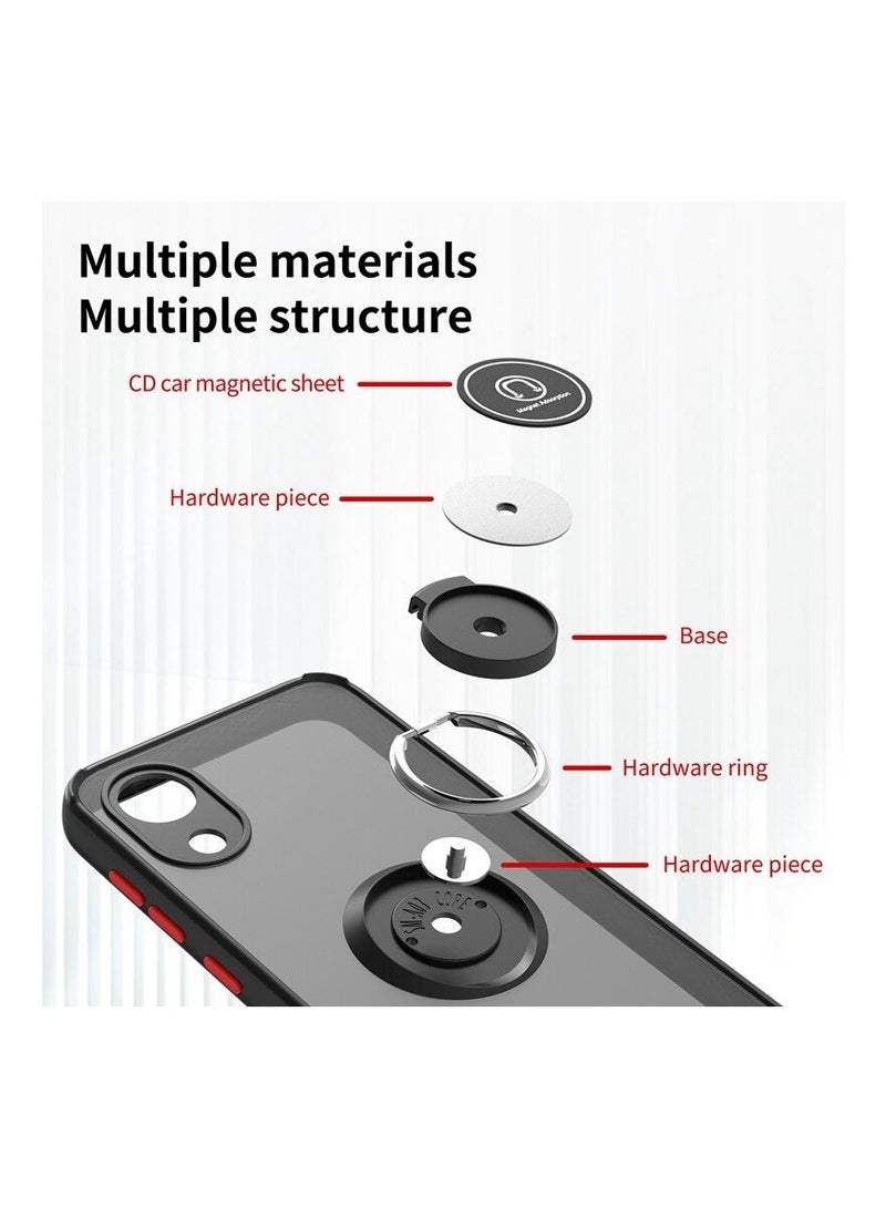 HEXABEX غطاء حماية لهاتف سامسونج جالاكسي A03 كور، غطاء حلقي واقٍ لهاتف سامسونج جالاكسي A03 كور أسود - Image 3