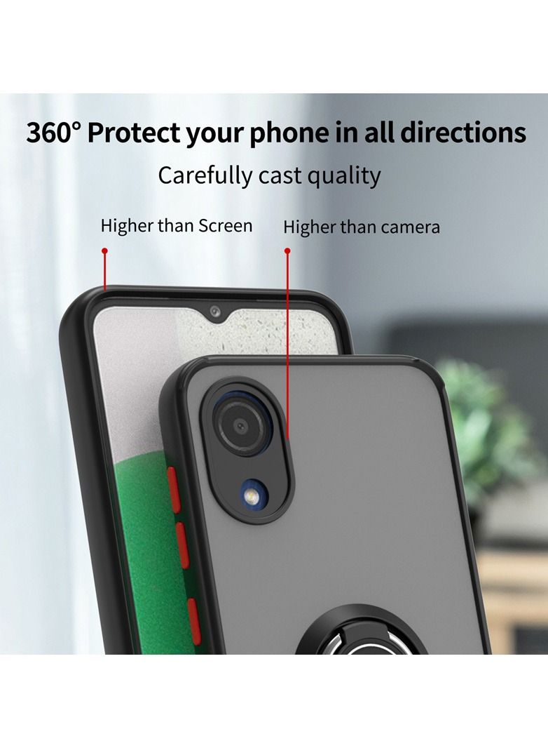 HEXABEX غطاء حماية لهاتف سامسونج جالاكسي A03 كور، غطاء حلقي واقٍ لهاتف سامسونج جالاكسي A03 كور أسود - Image 4