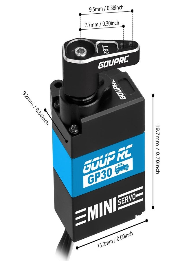 سيرفو GOUPRC GP30 صغير عالي العزم لترقيات سيارات الزحف SCX30 Axial 1/30 RC مع ذراع سيرفو من الألومنيوم 28T - Image 5