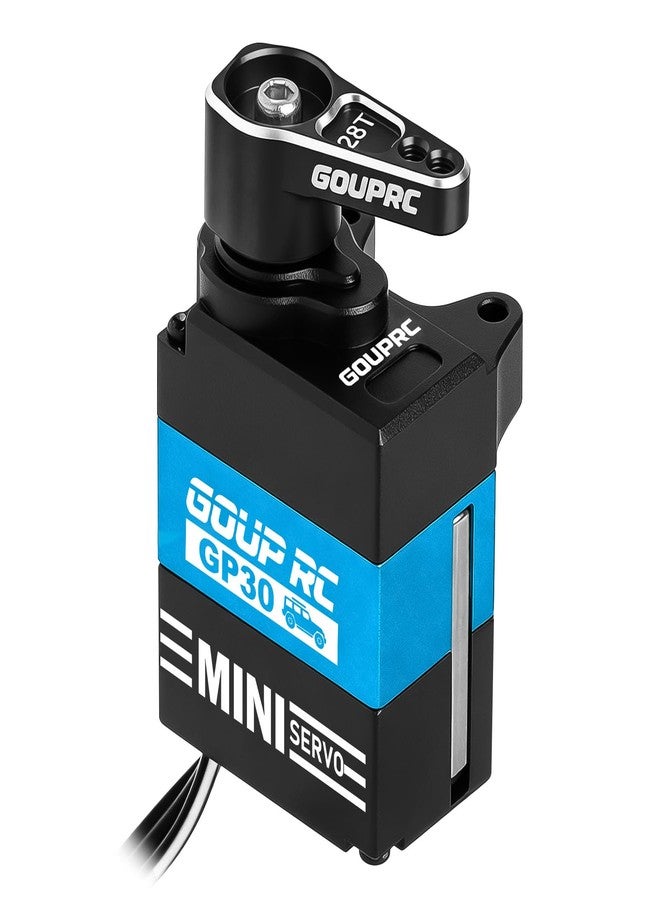 سيرفو GOUPRC GP30 صغير عالي العزم لترقيات سيارات الزحف SCX30 Axial 1/30 RC مع ذراع سيرفو من الألومنيوم 28T - Image 1