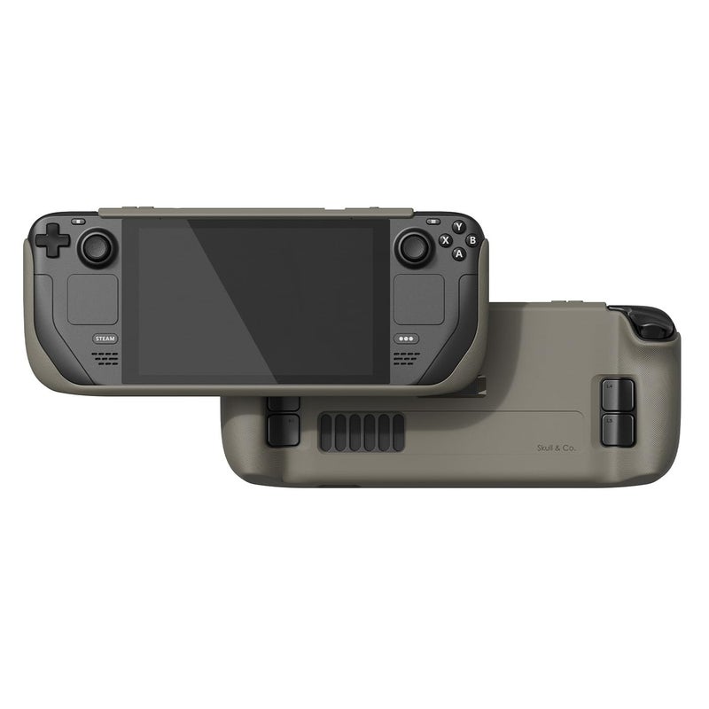 Skull & Co. GripCase SD for Steam Deck: A Soft Protective Case with Textured Grips Full Protection and Stand, Shock-Absorption Non-Slip and Anti-Scratch Cover Design - Coyote Gray - Image 1