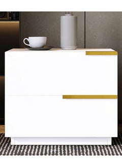 CityRiya-Long Nightstand, Bedside Table, Night Stand, Modern End Table, Bed Side Table, 50*42*60cm Small Dresser with Storage Drawers, Home Cabinet Desk, Nightstand Bedside Tables for Bedroom, Living Room  - Image 1