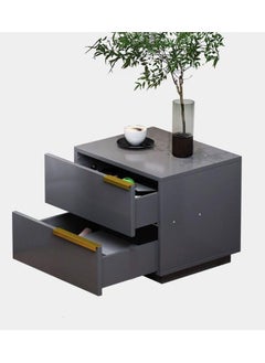 CityRiya-Long Nightstand, Bedside Table, Night Stand, Modern End Table, Bed Side Table, 50*42*60cm Small Dresser with Storage Drawers, Home Cabinet Desk, Nightstand Bedside Tables for Bedroom, Living Room  - Image 3