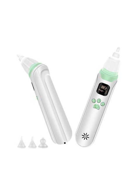Rechargeable Electric Nasal Aspirator for Newborns and Toddlers, Featuring 3 Suction Levels and 3 Silicone Tips for Gentle and Effective Nose Cleaning.