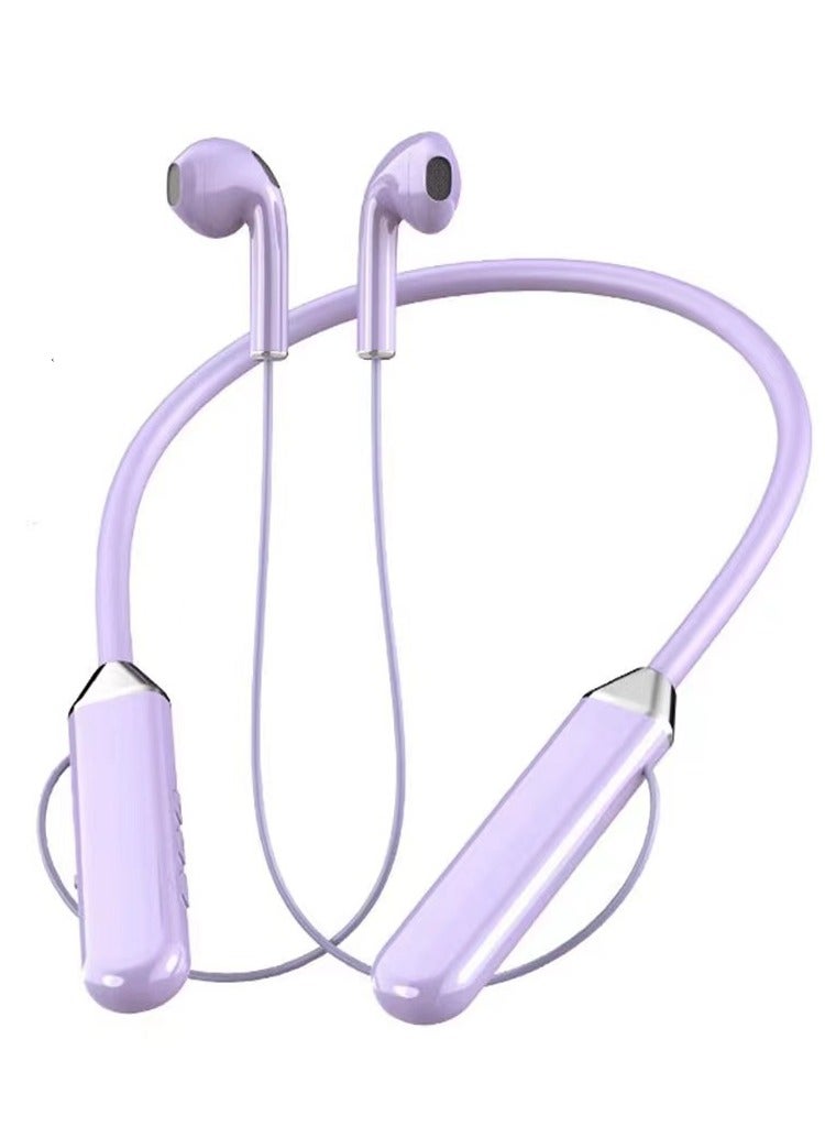 GELESE Bluetooth Neck Sports Wireless Headphones Dual Half In-Ear Universal Ultra Long Standby Purple - Image 5
