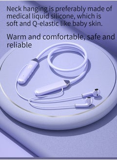 GELESE Bluetooth Neck Sports Wireless Headphones Dual Half In-Ear Universal Ultra Long Standby Purple  - Image 3
