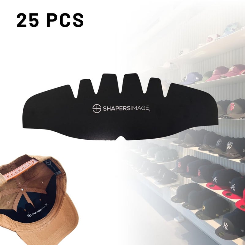 Shapers Image 25 Count (Black with Logo) Paperboard Baseball Cap Crown Inserts - Ideal for Retailers, Wholesalers, Distributors, Manufacturers - Image 3