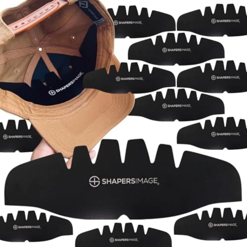 Shapers Image 25 Count (Black with Logo) Paperboard Baseball Cap Crown Inserts - Ideal for Retailers, Wholesalers, Distributors, Manufacturers - Image 1