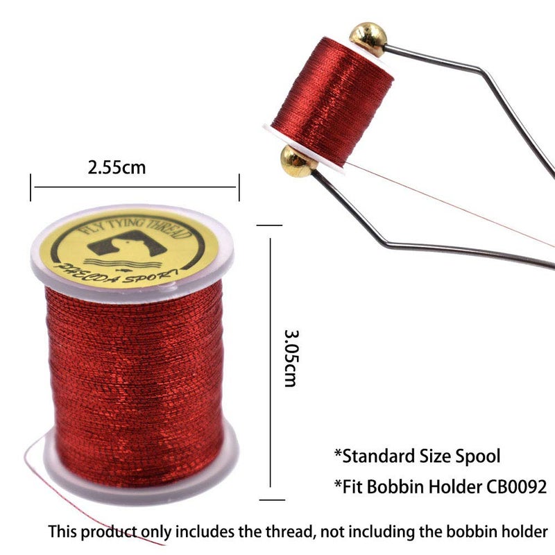 PHECDA PROFLY 20PCS Metallic Yarn Thread for Steelhead or Body of Nymph Fly Tying Materials Standard Spool (20pcs Metallic Colors-Set A) - Image 2