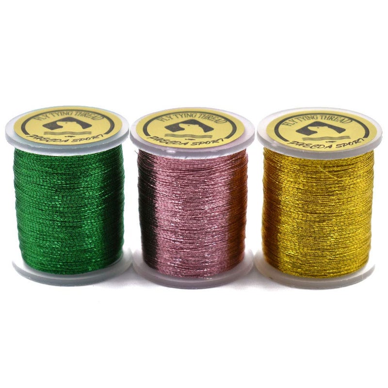 PHECDA PROFLY 20PCS Metallic Yarn Thread for Steelhead or Body of Nymph Fly Tying Materials Standard Spool (20pcs Metallic Colors-Set A) - Image 3