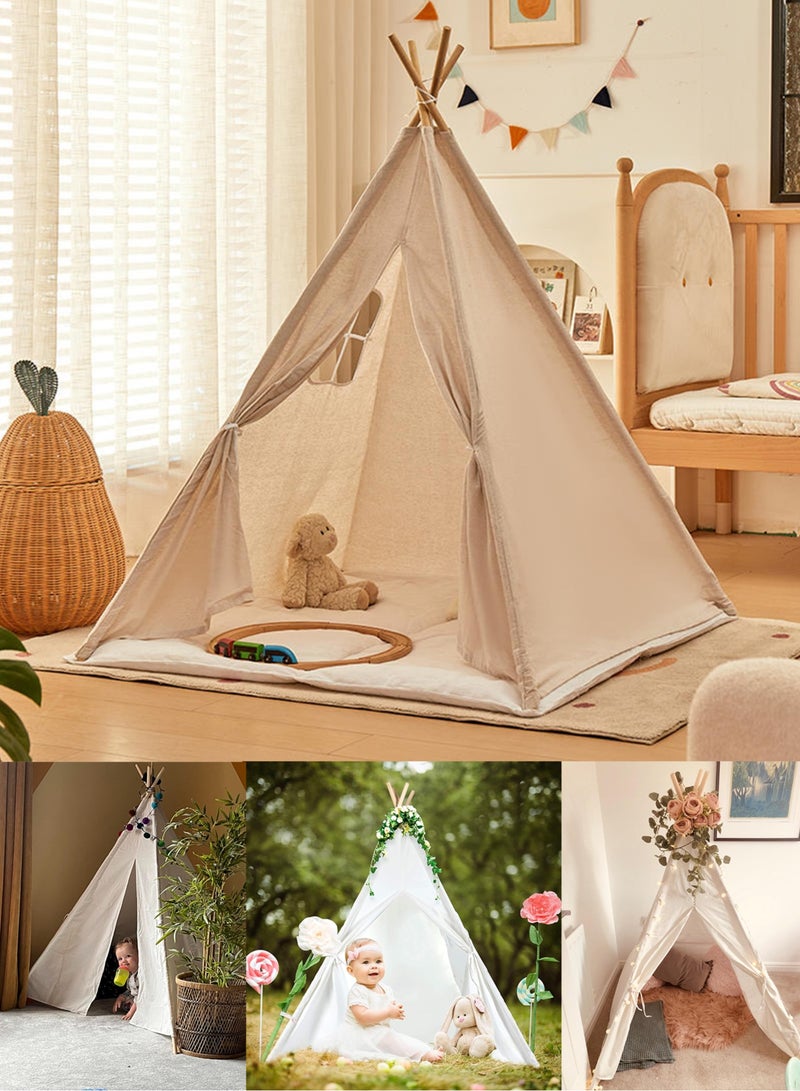 Pretocter Play Tent for Kids,White Painting White Tent  with 12 Painting Paints,3 Paintbrushes,Tent Storage Bag  - Image 2