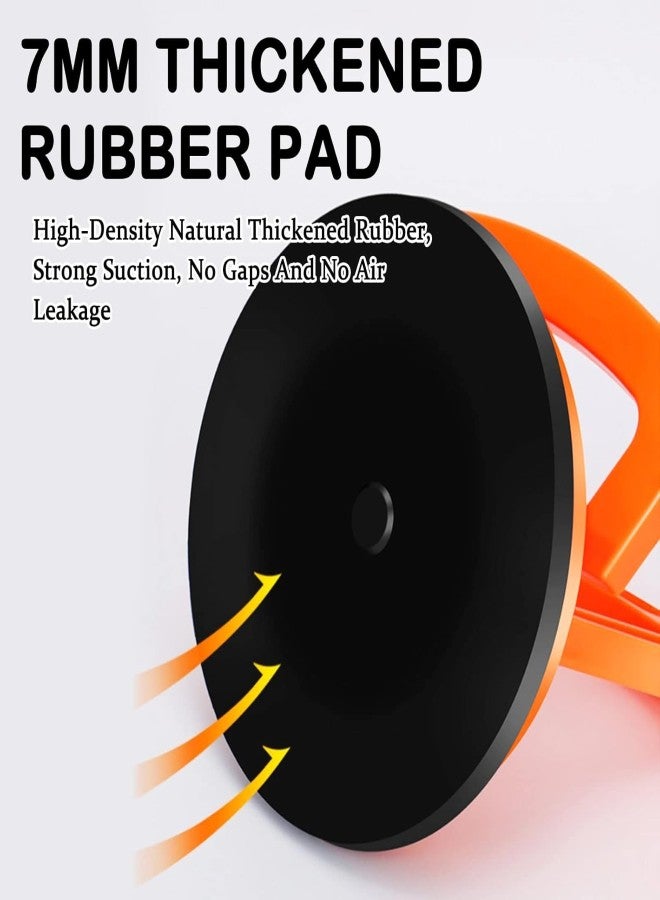 SUKILO 4.6-Inch Glass Suction Cup Dent Puller – Heavy Duty Plastic Vacuum Plate Handle for Car Dent Repair, Mirror, Tile, Window, Glass Lifting Tool – Strong Grip Suction Cup (Orange, 1pcs)  - Image 2