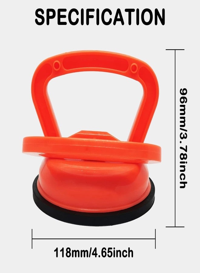 SUKILO 4.6-Inch Glass Suction Cup Dent Puller – Heavy Duty Plastic Vacuum Plate Handle for Car Dent Repair, Mirror, Tile, Window, Glass Lifting Tool – Strong Grip Suction Cup (Orange, 1pcs)  - Image 3