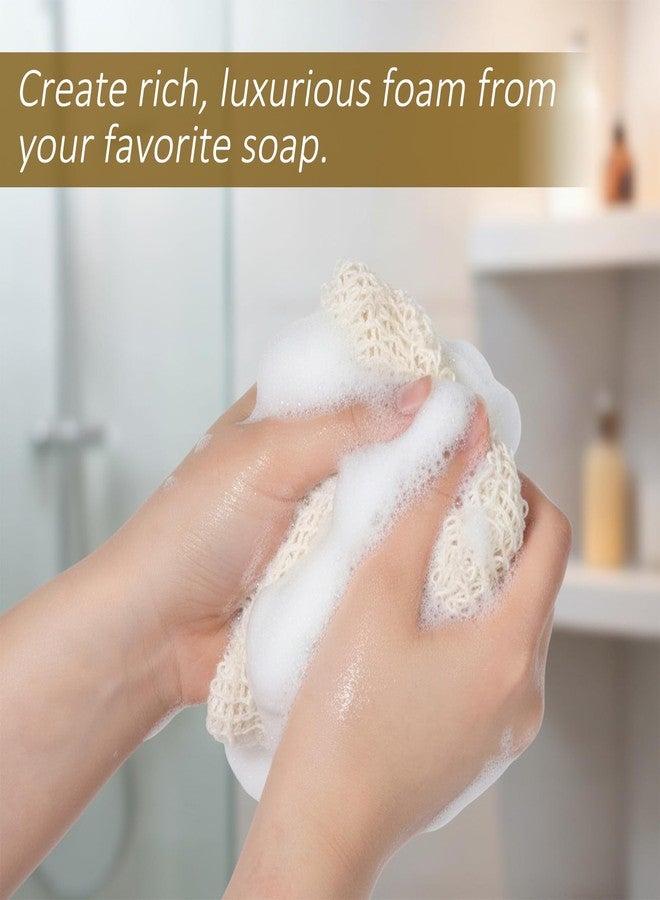 Bruislard 5 Pcs Soap Bar Bags Natural Sisal Bar Soap Sock Saver Net Loofah Pouch Exfoliating Foaming Mesh Quick-Drying Net for Shower - Image 3