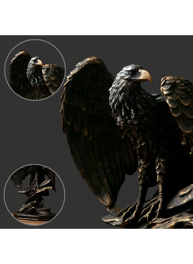 المي هومي تمثال نسر ديكوري – مجسم نسر فخم للمنزل، ديكور مكتب، غرفة المعيشة، الفندق والمطعم – قطعة ديكور طاولة فاخرة وهدية مميزة – مقاس 26 × 19 × 13 سم - Image 4