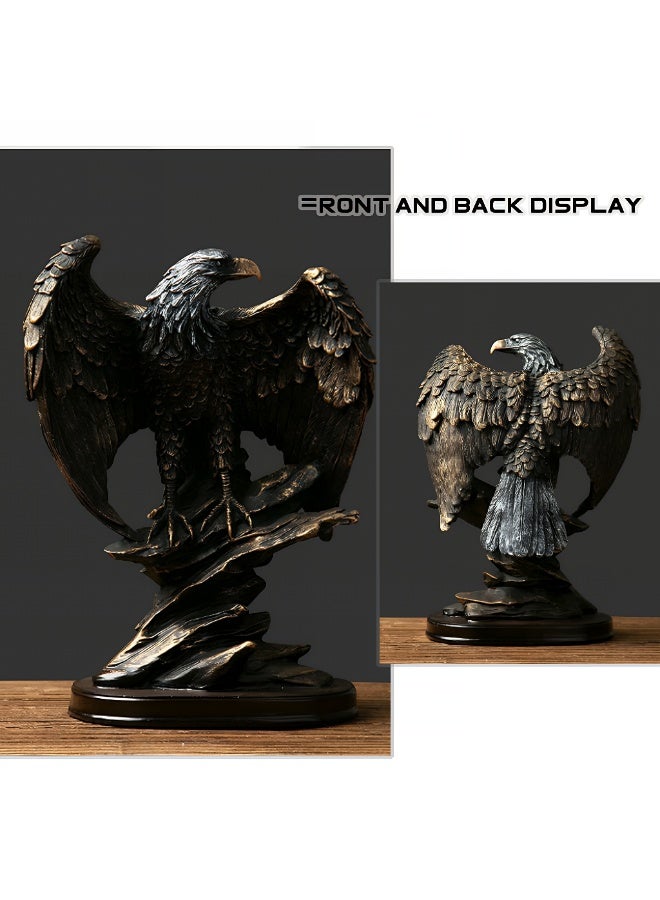 المي هومي تمثال نسر ديكوري – مجسم نسر فخم للمنزل، ديكور مكتب، غرفة المعيشة، الفندق والمطعم – قطعة ديكور طاولة فاخرة وهدية مميزة – مقاس 26 × 19 × 13 سم - Image 5