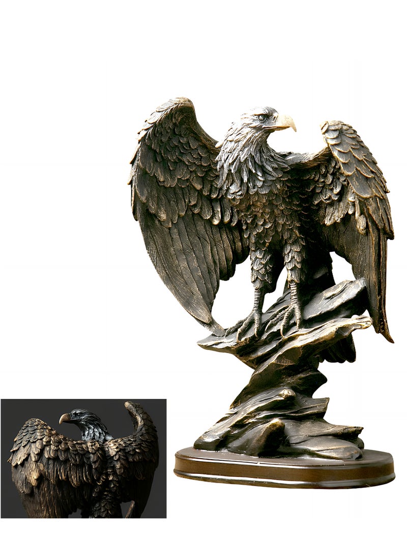 المي هومي تمثال نسر ديكوري – مجسم نسر فخم للمنزل، ديكور مكتب، غرفة المعيشة، الفندق والمطعم – قطعة ديكور طاولة فاخرة وهدية مميزة – مقاس 26 × 19 × 13 سم - Image 1