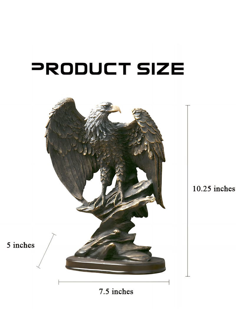 المي هومي تمثال نسر ديكوري – مجسم نسر فخم للمنزل، ديكور مكتب، غرفة المعيشة، الفندق والمطعم – قطعة ديكور طاولة فاخرة وهدية مميزة – مقاس 26 × 19 × 13 سم - Image 2