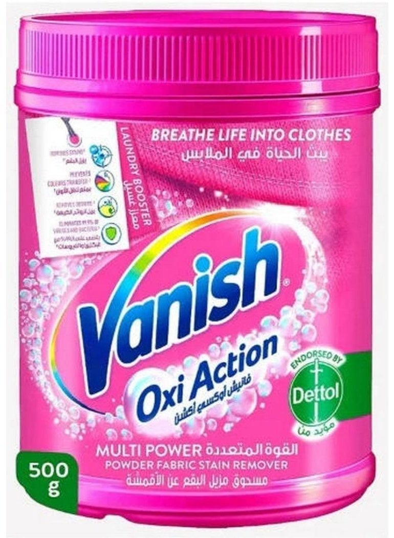 Vanish Oxi Action Fabric Stain Remover Powder Coloured & White Clothes 500G 500grams - Image 1
