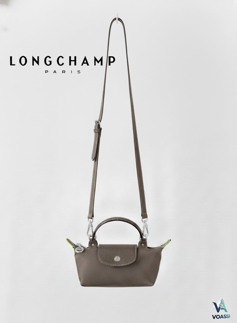 Longchamp French Longchamp Women's  fashion versatile mini makeup bag handbag shoulder bag handheld small bag Mini Earth Brown - Image 1