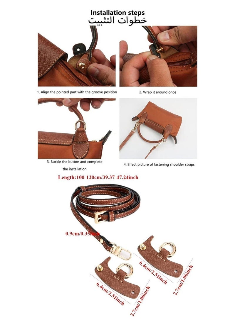 Longchamp French Longchamp Women's  fashion versatile mini makeup bag handbag shoulder bag handheld small bag Mini Earth Brown - Image 5