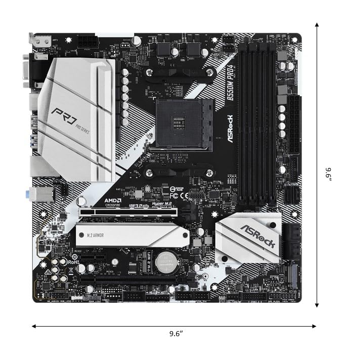ASRock B550M PRO4 Supports 3rd Gen AMD AM4 Ryzen™ / Future AMD Ryzen™ Processors Motherboard - Image 2