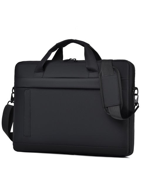 Qiccijoo Laptop Bag for Men or Women 15.6 Inch Computer Bag Briefcase Laptop Case Shoulder Bag with Strap Computer Cases Messenger Bag handbag for Travel/Business(Black)