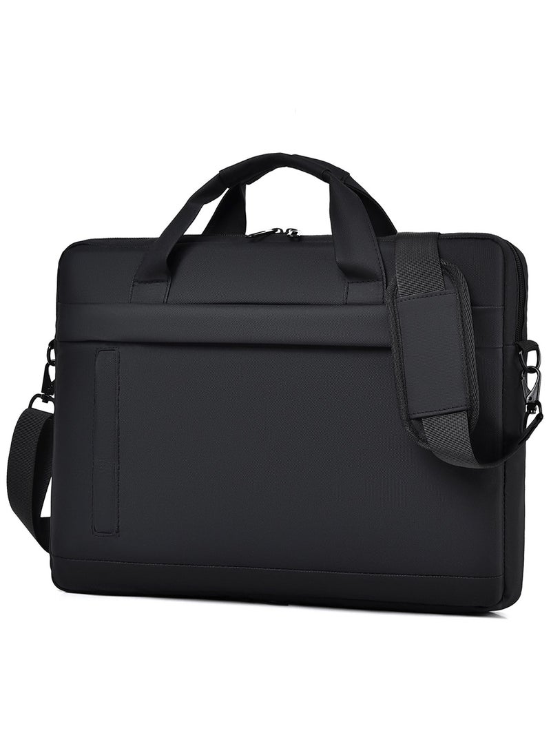 Qiccijoo Qiccijoo Laptop Bag for Men or Women 15.6 Inch Computer Bag Briefcase Laptop Case Shoulder Bag with Strap Computer Cases Messenger Bag handbag for Travel/Business(Black)  - Image 1