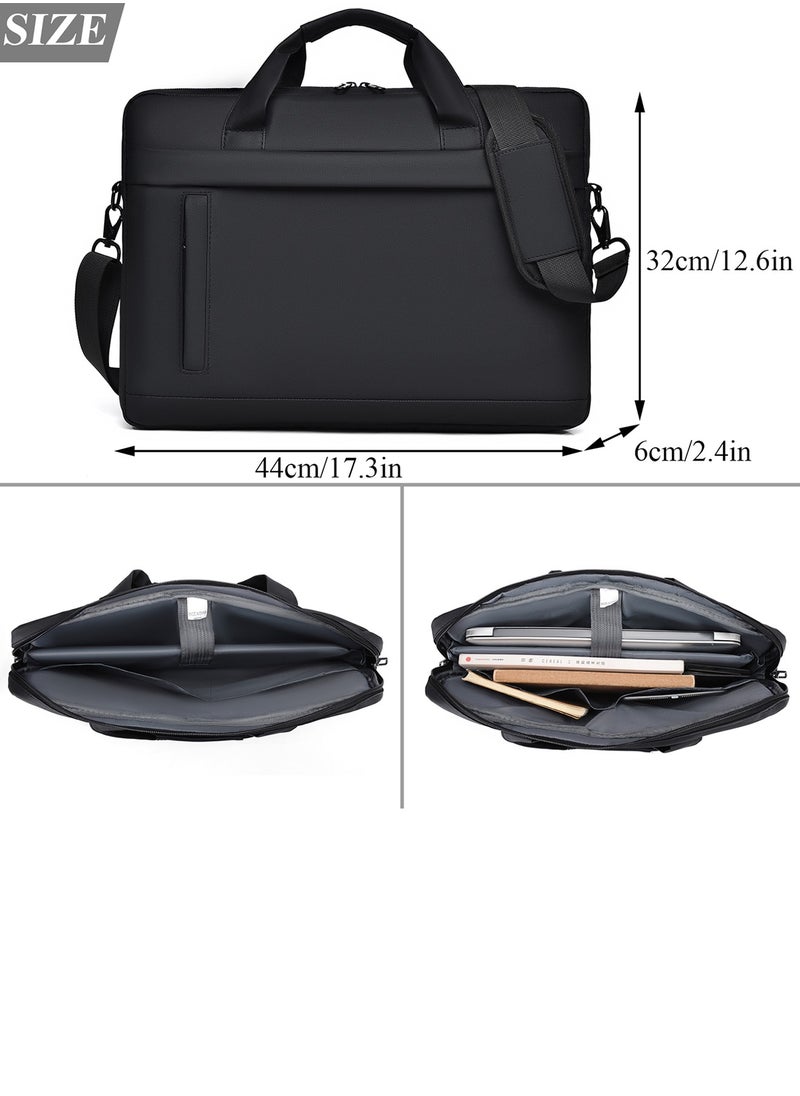 Qiccijoo Qiccijoo Laptop Bag for Men or Women 15.6 Inch Computer Bag Briefcase Laptop Case Shoulder Bag with Strap Computer Cases Messenger Bag handbag for Travel/Business(Black)  - Image 2
