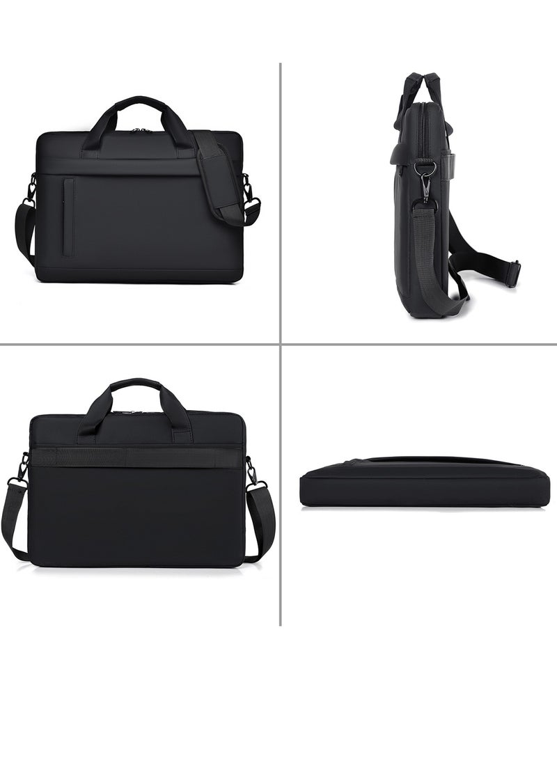 Qiccijoo Qiccijoo Laptop Bag for Men or Women 15.6 Inch Computer Bag Briefcase Laptop Case Shoulder Bag with Strap Computer Cases Messenger Bag handbag for Travel/Business(Black)  - Image 4