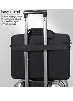 Qiccijoo Qiccijoo Laptop Bag for Men or Women 15.6 Inch Computer Bag Briefcase Laptop Case Shoulder Bag with Strap Computer Cases Messenger Bag handbag for Travel/Business(Black)  - Image 5