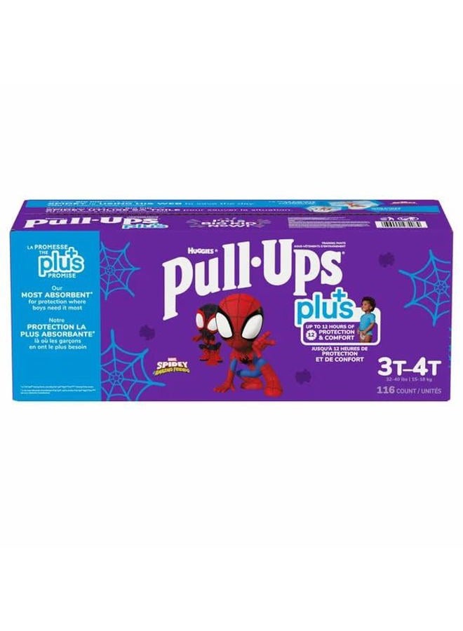 Pull-Ups Huggies Pull-Ups Boys' Potty Training Pants, Size 3T-4T Training Underwear (32-40 lbs), 4 Packs 29 Per Pack 116 Count Total, Packaging May Vary Exclusive Spiderman Designs - Image 1